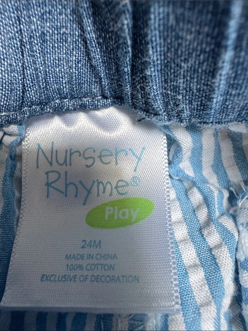 Nursery Rhyme Blue and White Striped Anchor Print Kids Pants 24m 2T